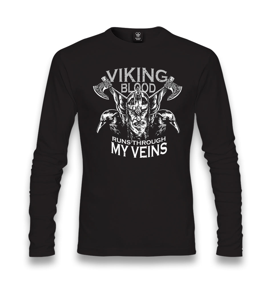 Viking Blood Runs Through My Veins Unisex Black Longsleeve - Premium  from W.E.N.S. WIND - Just 7990! Shop now at W.E.N.S. WIND