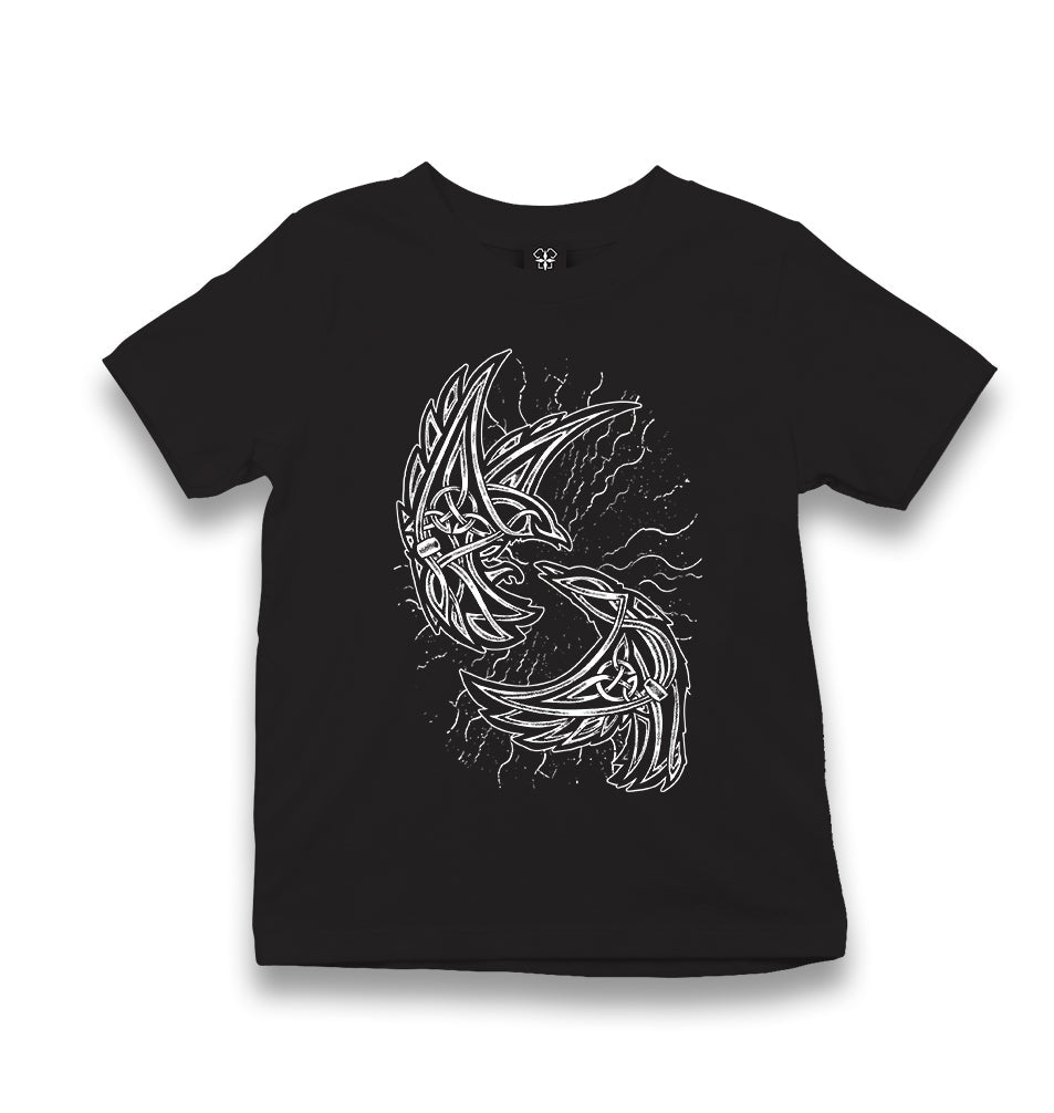 Raven Birds with Viking Knots Kid's Black T-shirt - Premium  from W.E.N.S. WIND - Just 5990! Shop now at W.E.N.S. WIND