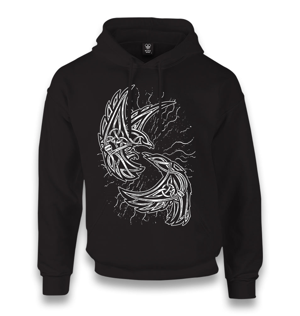 Raven Birds with Viking Knots Unisex Black Hoodie - Premium  from W.E.N.S. WIND - Just 11990! Shop now at W.E.N.S. WIND