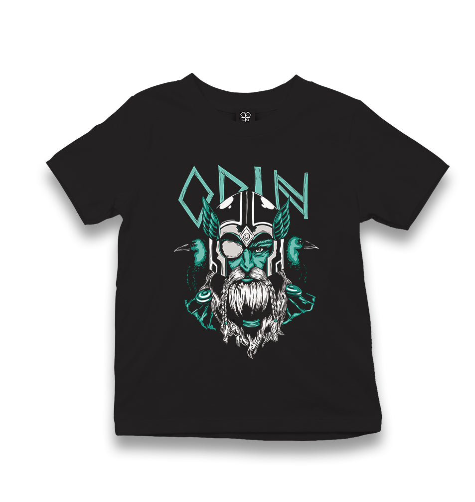 Odin Viking with Raven Birds Kid's Black T-shirt - Premium  from W.E.N.S. WIND - Just 5990! Shop now at W.E.N.S. WIND