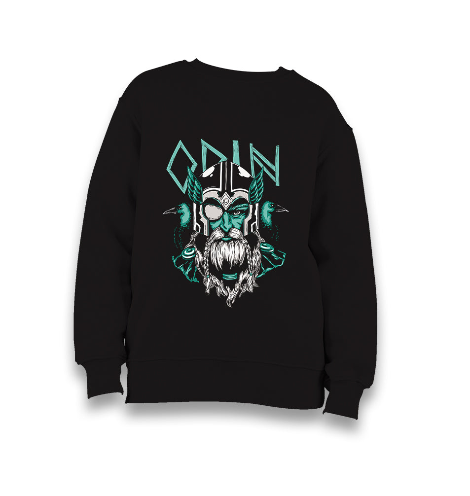 Odin Viking with Raven Birds Kid's Black Sweatshirt - Premium  from W.E.N.S. WIND - Just 7990! Shop now at W.E.N.S. WIND