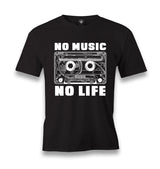 No Music No Life Cassette Tape Men's Black Tshirt - Premium  from W.E.N.S. WIND - Just 6490! Shop now at W.E.N.S. WIND