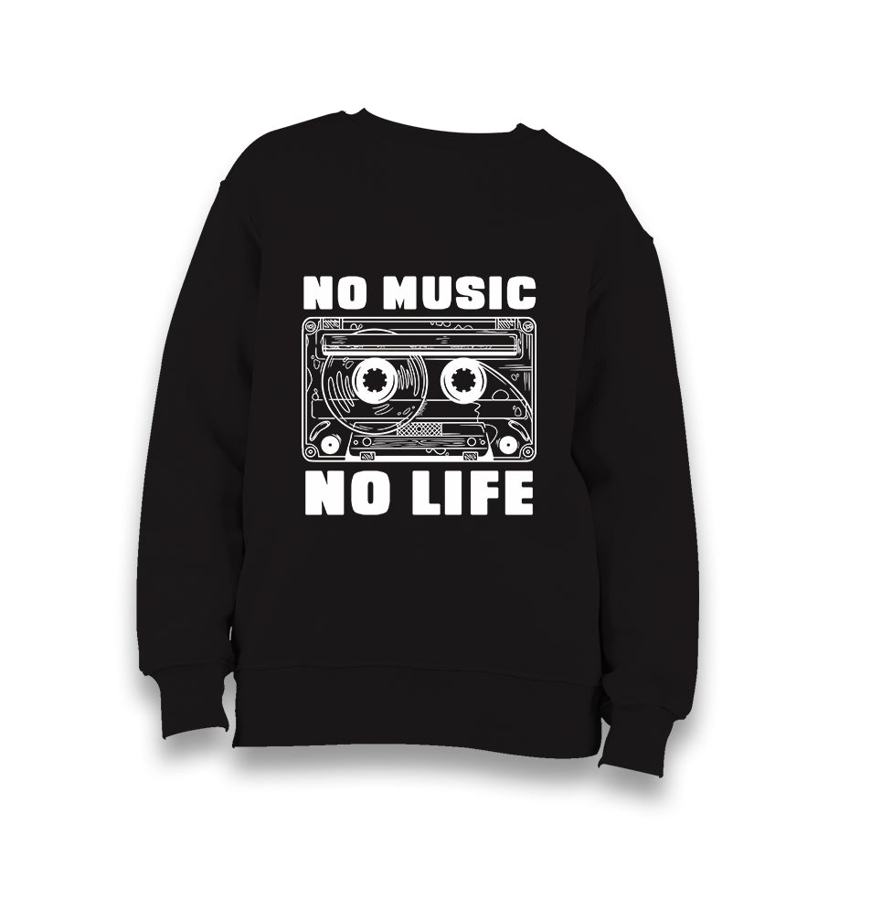 No Music No Life Cassette Tape Kid's Black Sweatshirt - Premium  from W.E.N.S. WIND - Just 7990! Shop now at W.E.N.S. WIND