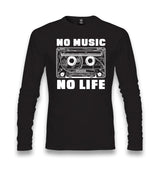 No Music No Life Cassette Tape Unisex Black Longsleeve - Premium  from W.E.N.S. WIND - Just 7990! Shop now at W.E.N.S. WIND