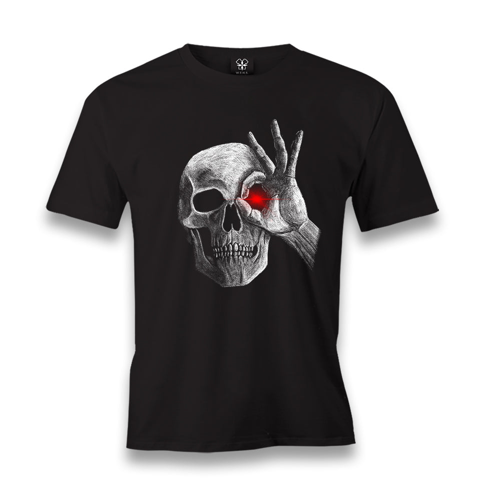 Skull with Red Eye Men's Black Tshirt - Premium  from W.E.N.S. WIND - Just 6490! Shop now at W.E.N.S. WIND