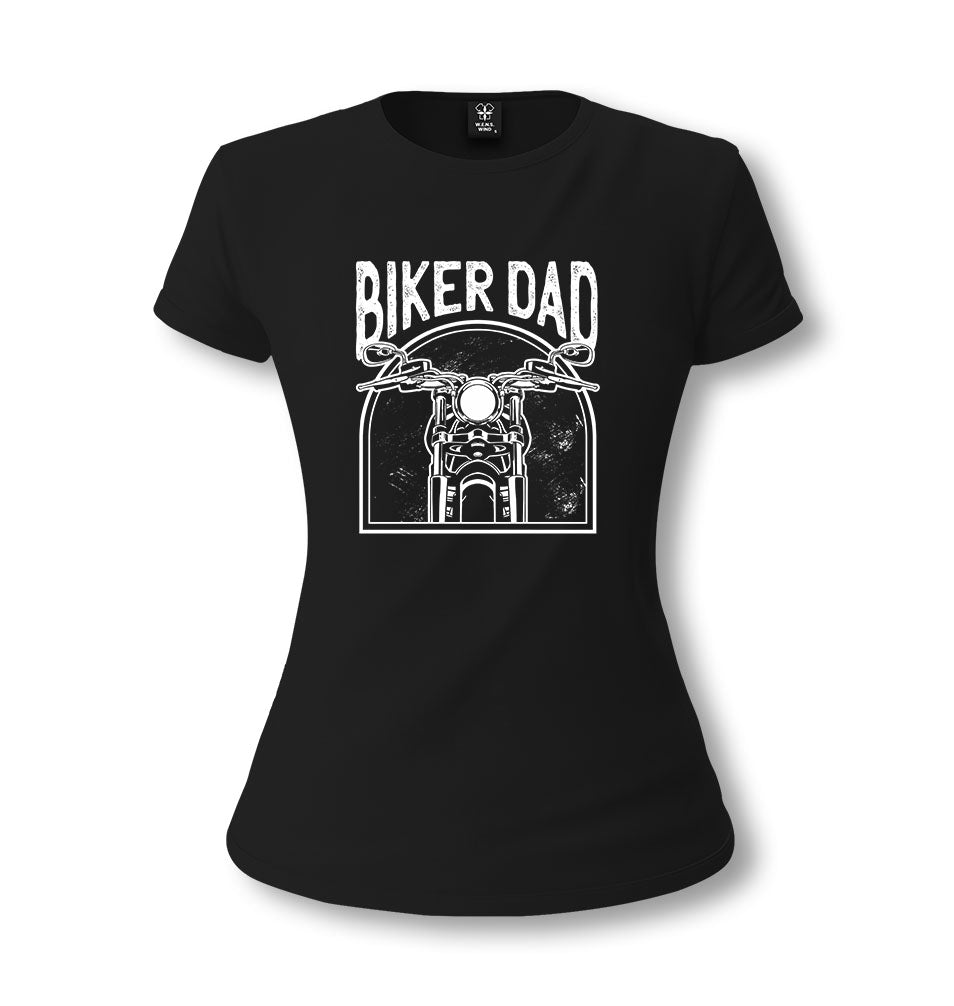 Biker Dad Women's Black T-shirt - Premium Women's T-shirt from W.E.N.S. WIND - Just 6490! Shop now at W.E.N.S. WIND