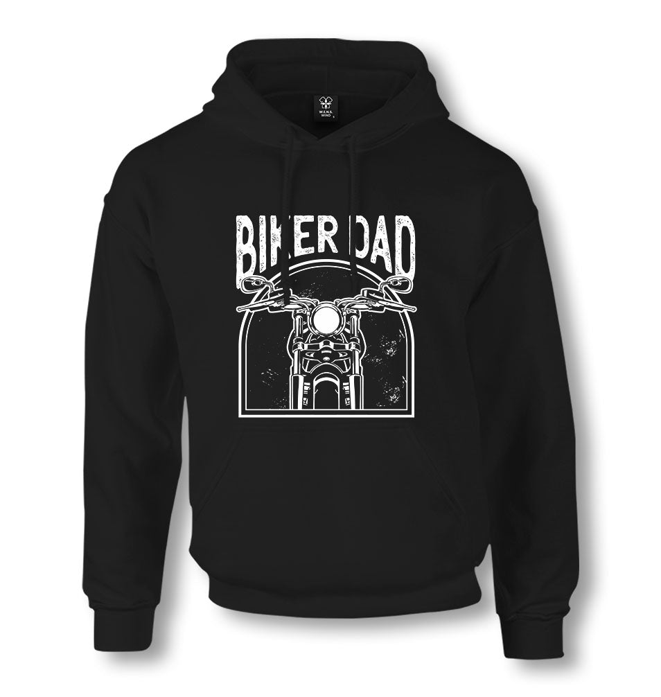 Biker Dad Unisex Black Hoodie - Premium Unisex Hoodie from W.E.N.S. WIND - Just 11990! Shop now at W.E.N.S. WIND