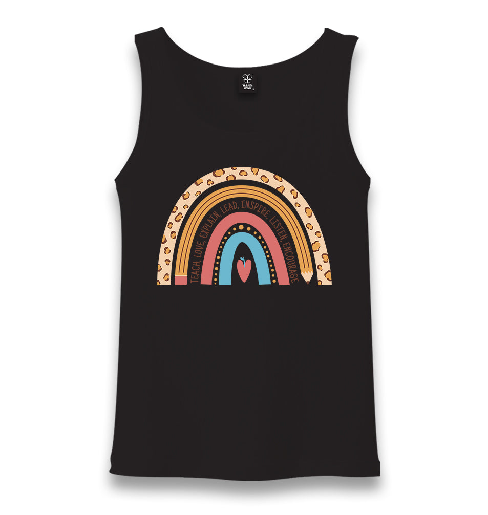 Teacher Rainbow Unisex Black Tank Top - Premium  from W.E.N.S. WIND - Just 6490! Shop now at W.E.N.S. WIND