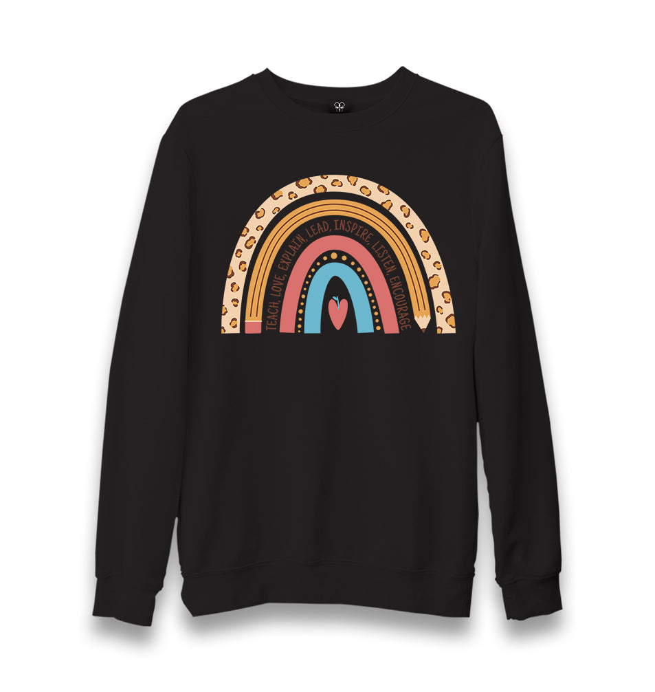 Teacher Rainbow Unisex Black Sweatshirt - Premium  from W.E.N.S. WIND - Just 10990! Shop now at W.E.N.S. WIND