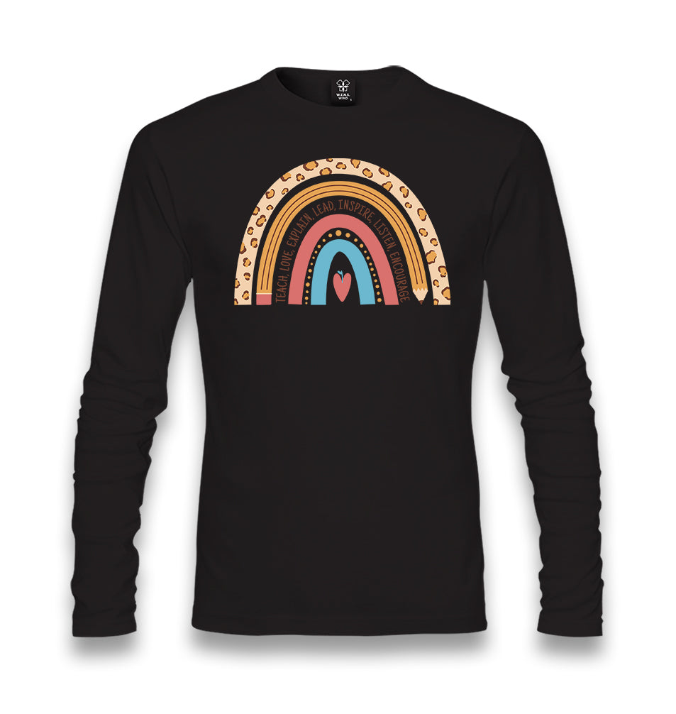 Teacher Rainbow Unisex Black Longsleeve - Premium  from W.E.N.S. WIND - Just 7990! Shop now at W.E.N.S. WIND
