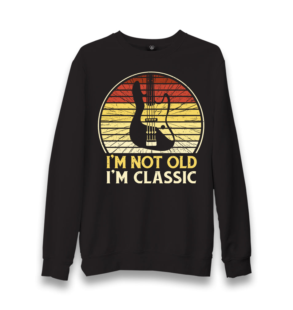 Not Old but Classic - Guitar Unisex Black Sweatshirt - Premium  from W.E.N.S. WIND - Just 10990! Shop now at W.E.N.S. WIND