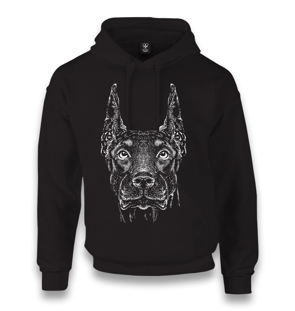 Doberman Dog Realistic Unisex Black Hoodie - Premium  from W.E.N.S. WIND - Just 11990! Shop now at W.E.N.S. WIND