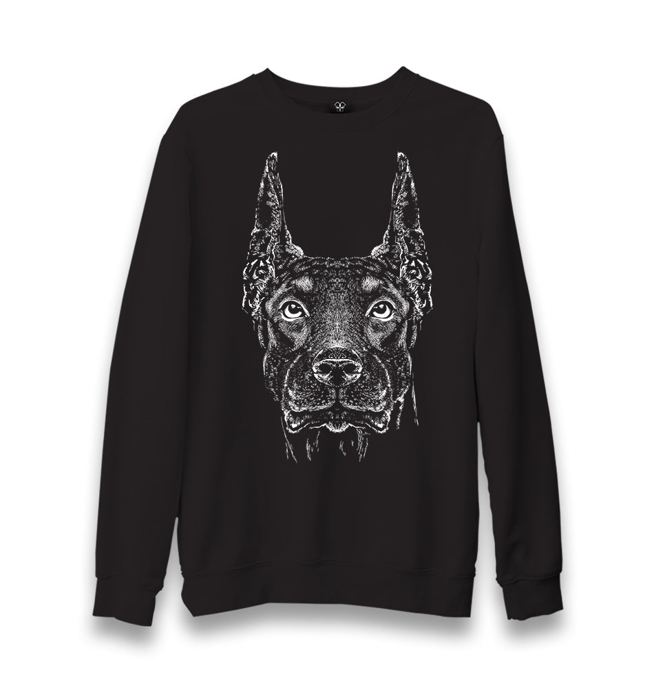 Doberman Dog Realistic Unisex Black Sweatshirt - Premium  from W.E.N.S. WIND - Just 10990! Shop now at W.E.N.S. WIND