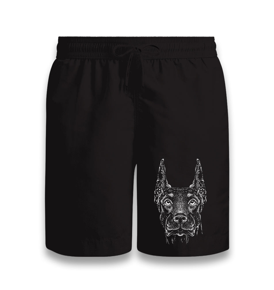 Doberman Dog Realistic Black Shorts - Premium  from W.E.N.S. WIND - Just 7990! Shop now at W.E.N.S. WIND