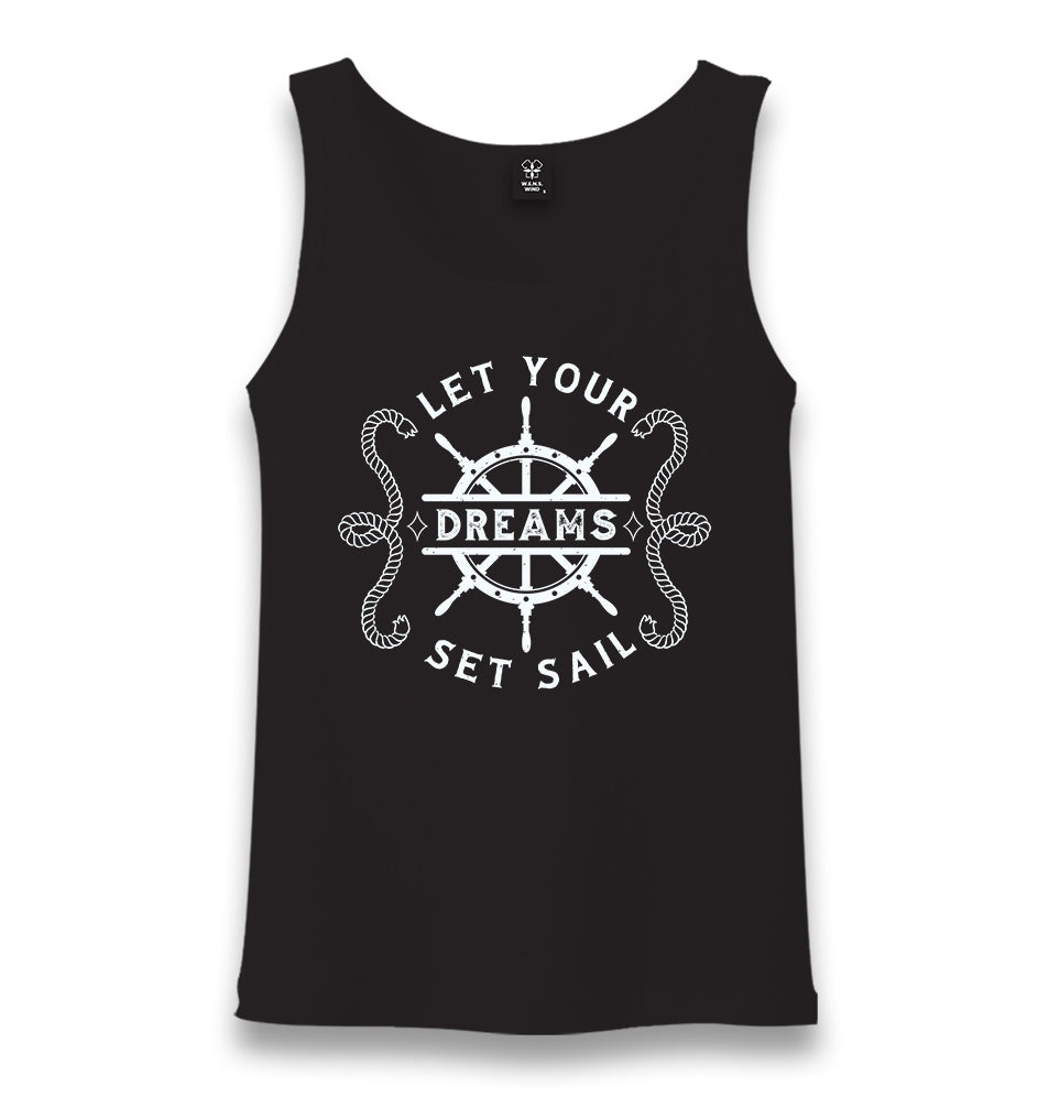 Let Your Dreams Set Sail Unisex Black Tank Top - Premium  from W.E.N.S. WIND - Just 6490! Shop now at W.E.N.S. WIND