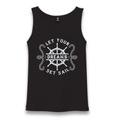 Let Your Dreams Set Sail Unisex Black Tank Top - Premium  from W.E.N.S. WIND - Just 6490! Shop now at W.E.N.S. WIND