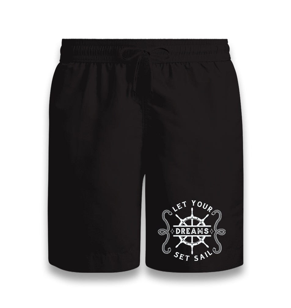 Let Your Dreams Set Sail Black Shorts - Premium  from W.E.N.S. WIND - Just 7990! Shop now at W.E.N.S. WIND