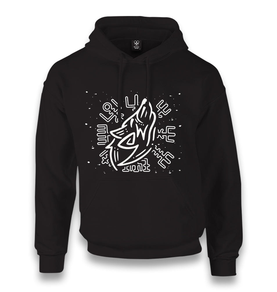 Wolf Howling and Viking Knots Unisex Black Hoodie - Premium  from W.E.N.S. WIND - Just 11990! Shop now at W.E.N.S. WIND