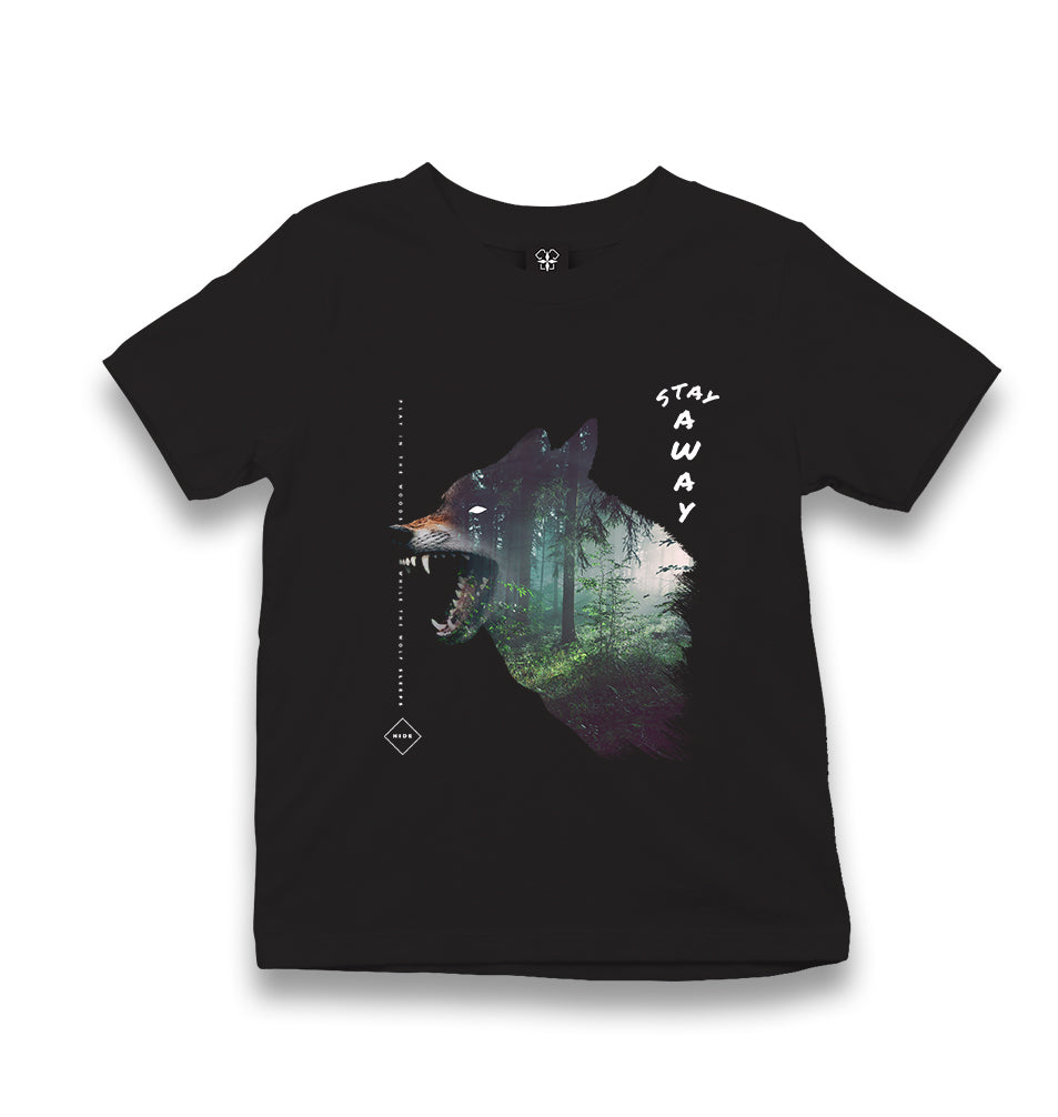 Wild Wolf in the Forest Kid's Black T-shirt - Premium  from W.E.N.S. WIND - Just 5990! Shop now at W.E.N.S. WIND