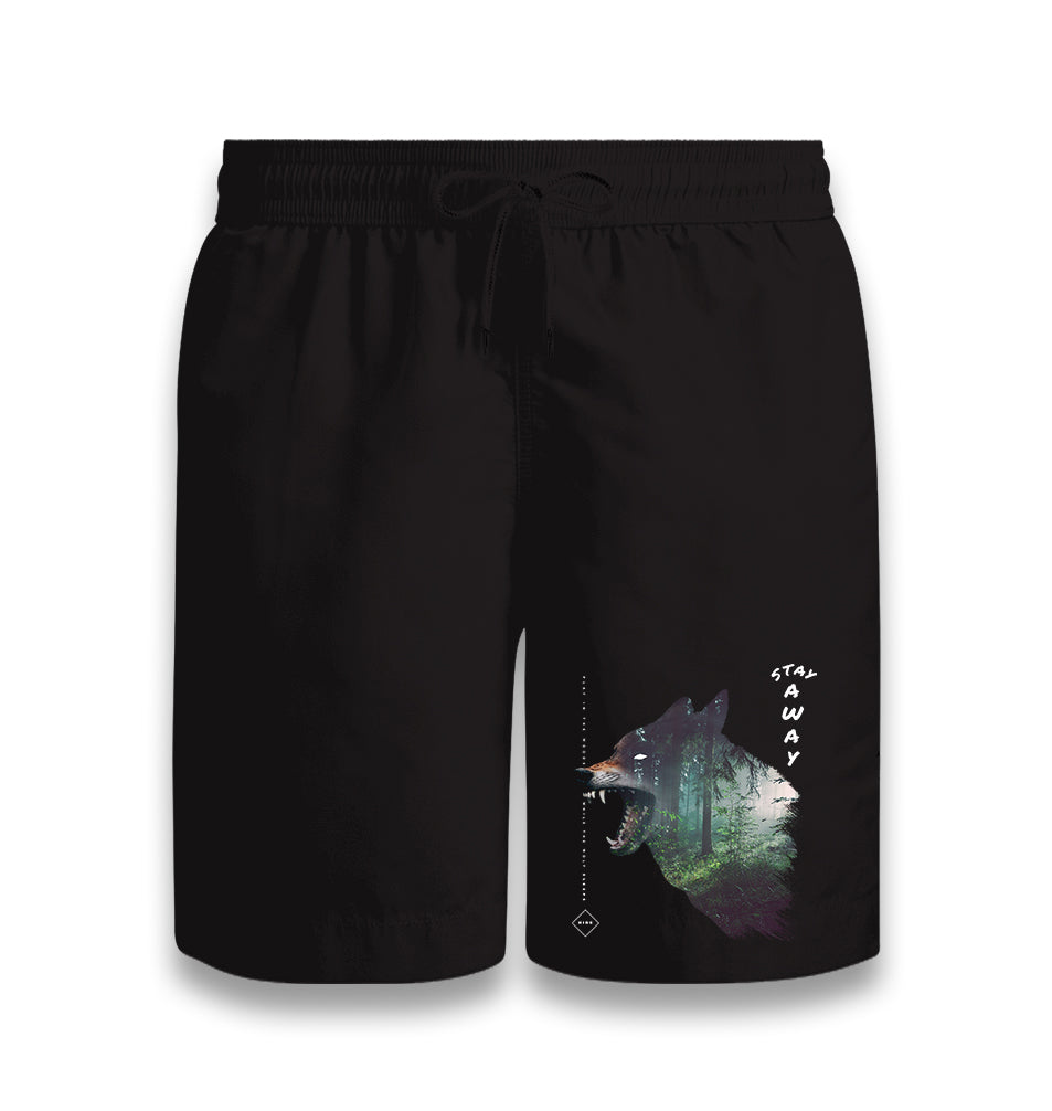 Wild Wolf in the Forest Black Shorts - Premium  from W.E.N.S. WIND - Just 7990! Shop now at W.E.N.S. WIND