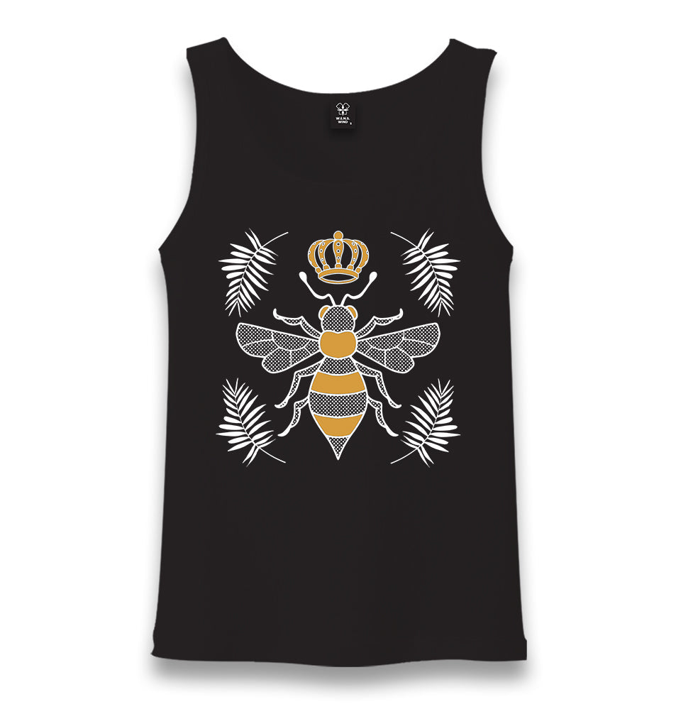 Queen Bee and Leaves Unisex Black Tank Top - Premium  from W.E.N.S. WIND - Just 6490! Shop now at W.E.N.S. WIND