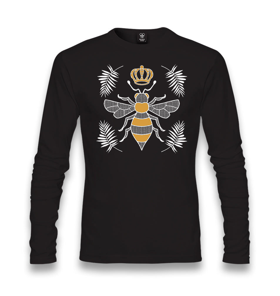 Queen Bee and Leaves Unisex Black Longsleeve - Premium  from W.E.N.S. WIND - Just 7990! Shop now at W.E.N.S. WIND
