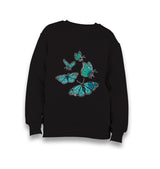 Turquoise Butterflies Kid's Black Sweatshirt - Premium  from W.E.N.S. WIND - Just 7990! Shop now at W.E.N.S. WIND