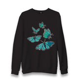 Turquoise Butterflies Unisex Black Sweatshirt - Premium  from W.E.N.S. WIND - Just 10990! Shop now at W.E.N.S. WIND