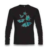 Turquoise Butterflies Unisex Black Longsleeve - Premium  from W.E.N.S. WIND - Just 7990! Shop now at W.E.N.S. WIND