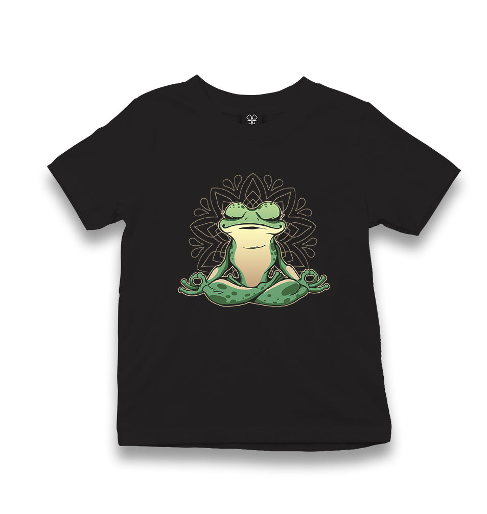 Meditating Frog Kid's Black T-shirt - Premium  from W.E.N.S. WIND - Just 5990! Shop now at W.E.N.S. WIND