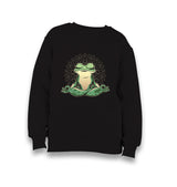 Meditating Frog Kid's Black Sweatshirt - Premium  from W.E.N.S. WIND - Just 7990! Shop now at W.E.N.S. WIND