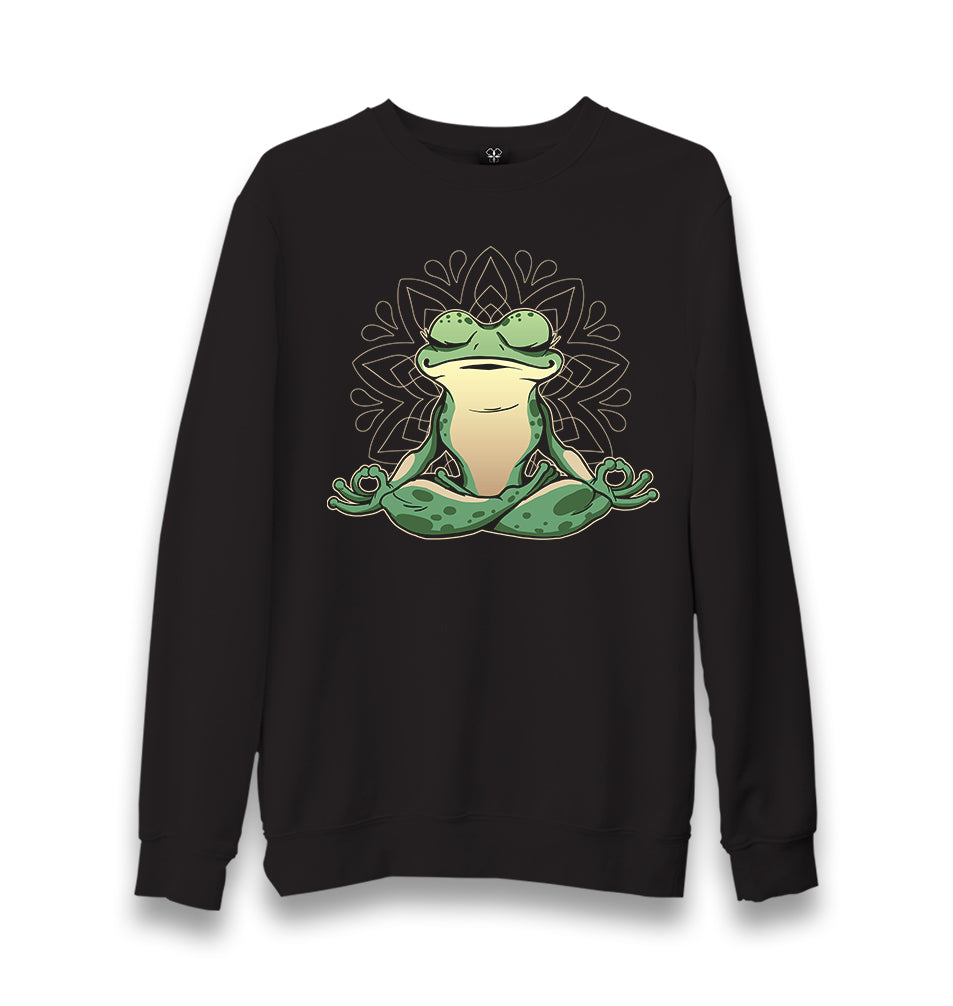 Meditating Frog Unisex Black Sweatshirt - Premium  from W.E.N.S. WIND - Just 10990! Shop now at W.E.N.S. WIND