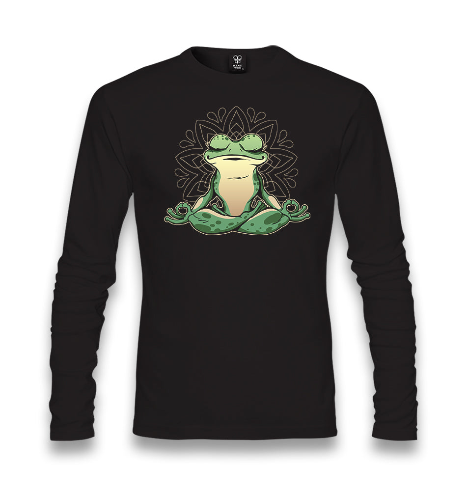 Meditating Frog Unisex Black Longsleeve - Premium  from W.E.N.S. WIND - Just 7990! Shop now at W.E.N.S. WIND