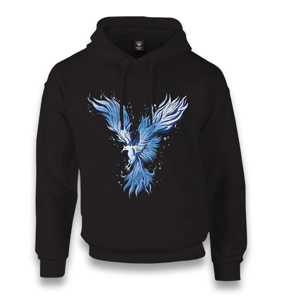 Blue Phoenix Bird Unisex Black Hoodie - Premium  from W.E.N.S. WIND - Just 11990! Shop now at W.E.N.S. WIND