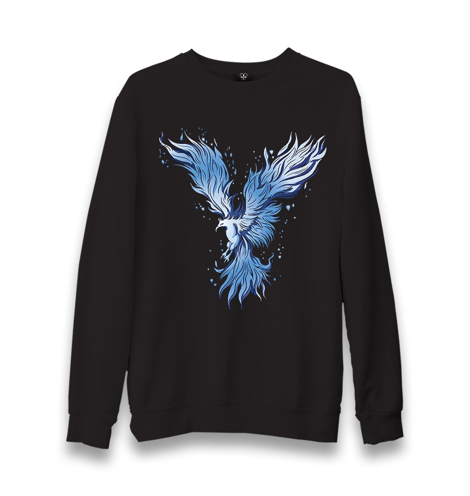 Blue Phoenix Bird Unisex Black Sweatshirt - Premium  from W.E.N.S. WIND - Just 10990! Shop now at W.E.N.S. WIND