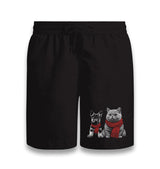 Baby Dog and a Cat Wearing Scarves Black Shorts - Premium  from W.E.N.S. WIND - Just 7990! Shop now at W.E.N.S. WIND
