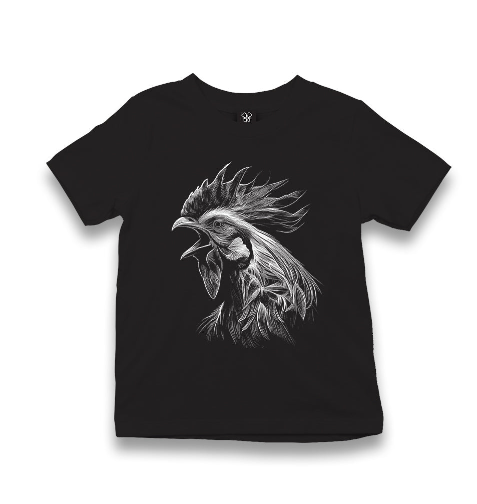 Rooster Realistic Kid's Black T-shirt - Premium  from W.E.N.S. WIND - Just 5990! Shop now at W.E.N.S. WIND