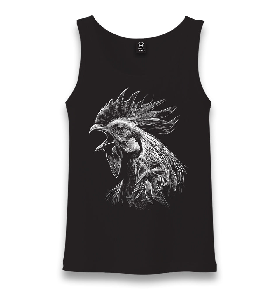 Rooster Realistic Unisex Black Tank Top - Premium  from W.E.N.S. WIND - Just 6490! Shop now at W.E.N.S. WIND