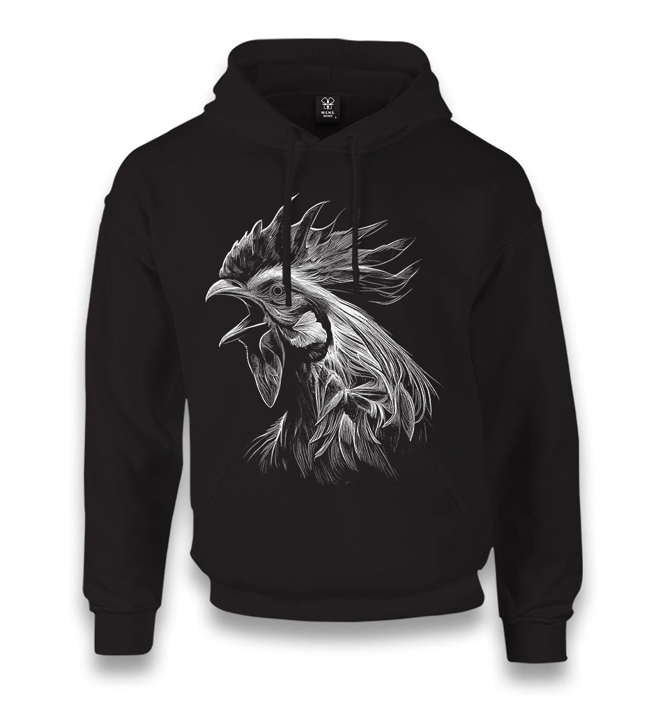 Rooster Realistic Unisex Black Hoodie - Premium  from W.E.N.S. WIND - Just 11990! Shop now at W.E.N.S. WIND
