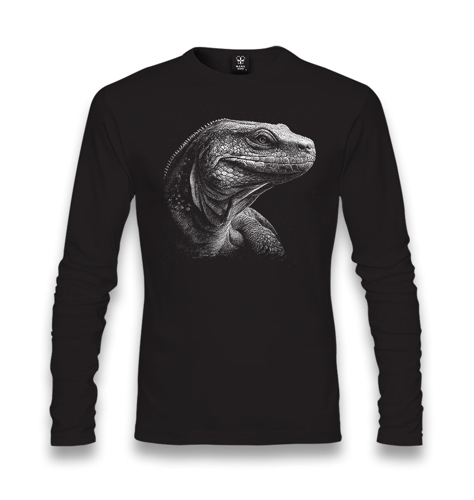 Komodo Dragon Realistic Unisex Black Longsleeve - Premium  from W.E.N.S. WIND - Just 7990! Shop now at W.E.N.S. WIND