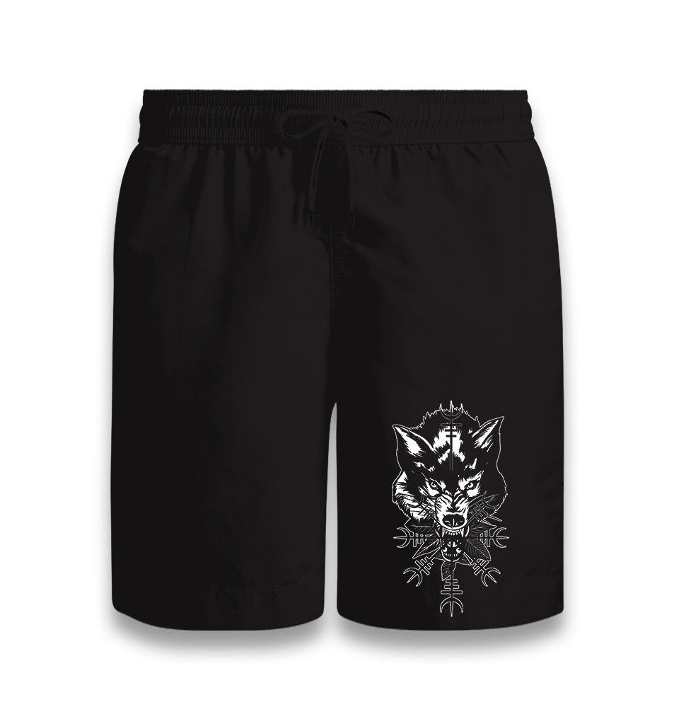 Wild Wolf Head Over a Desing Black Shorts - Premium  from W.E.N.S. WIND - Just 7990! Shop now at W.E.N.S. WIND