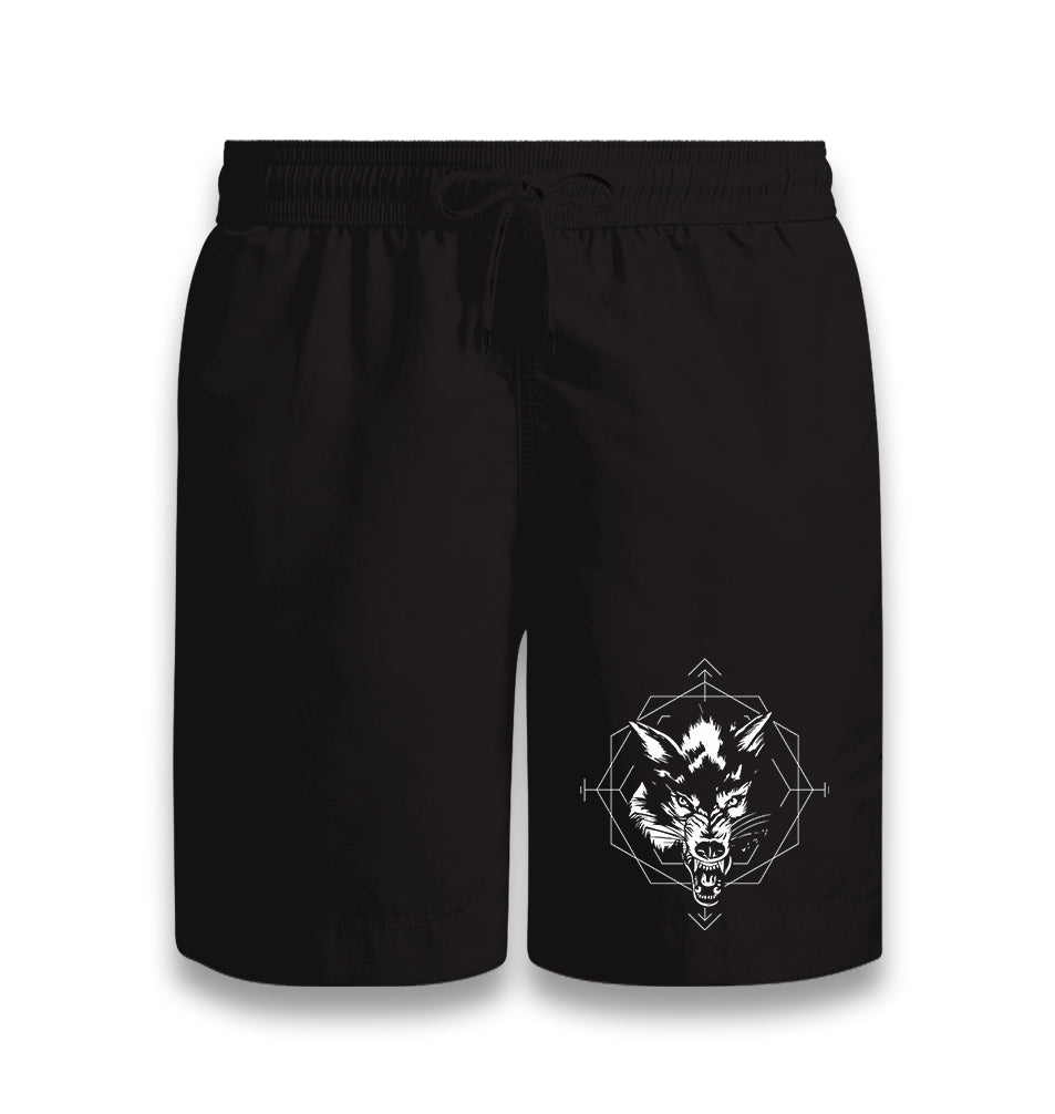 Wild Wolf Head in an Octagon Black Shorts - Premium  from W.E.N.S. WIND - Just 7990! Shop now at W.E.N.S. WIND