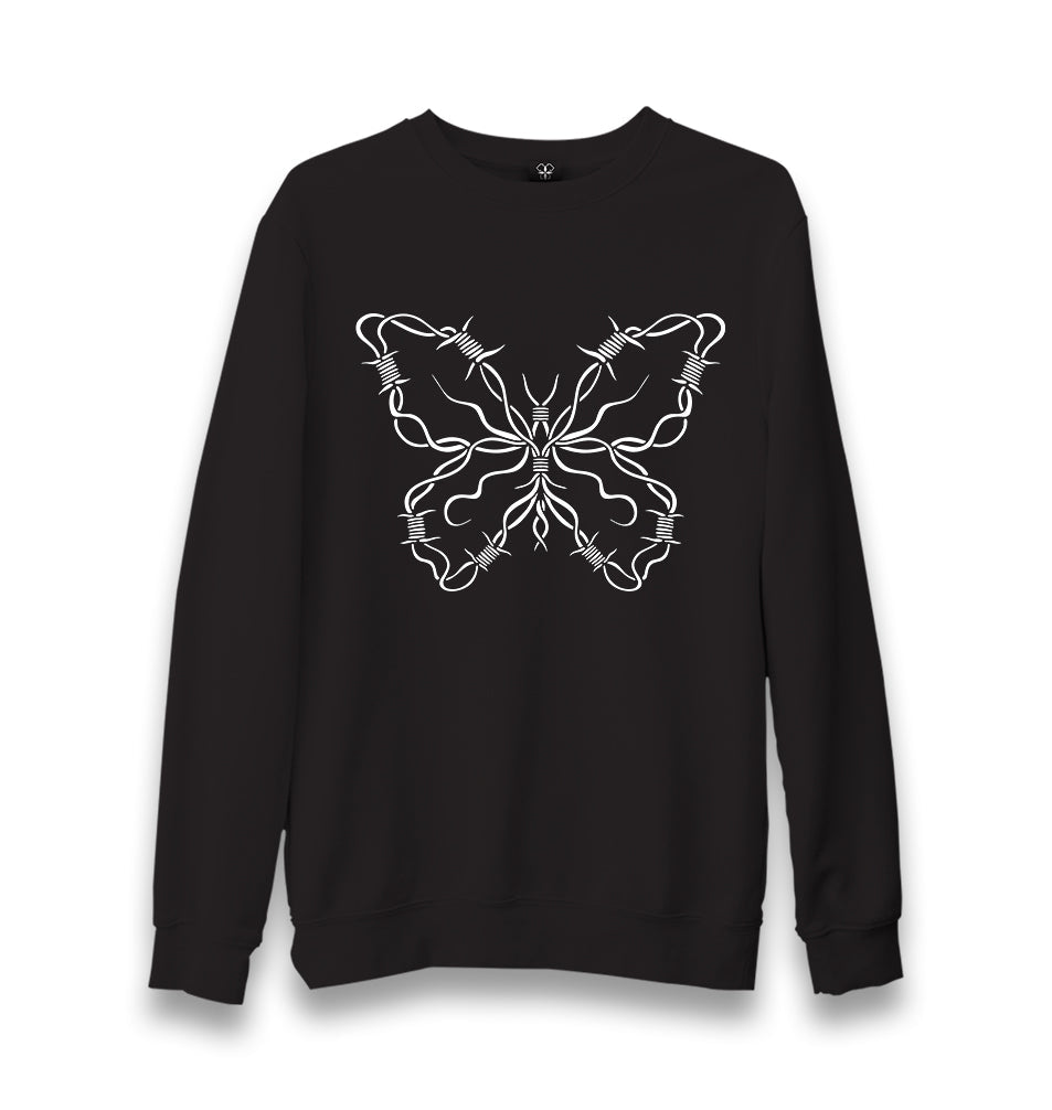 Butterfly in Wired Unisex Black Sweatshirt - Premium  from W.E.N.S. WIND - Just 10990! Shop now at W.E.N.S. WIND