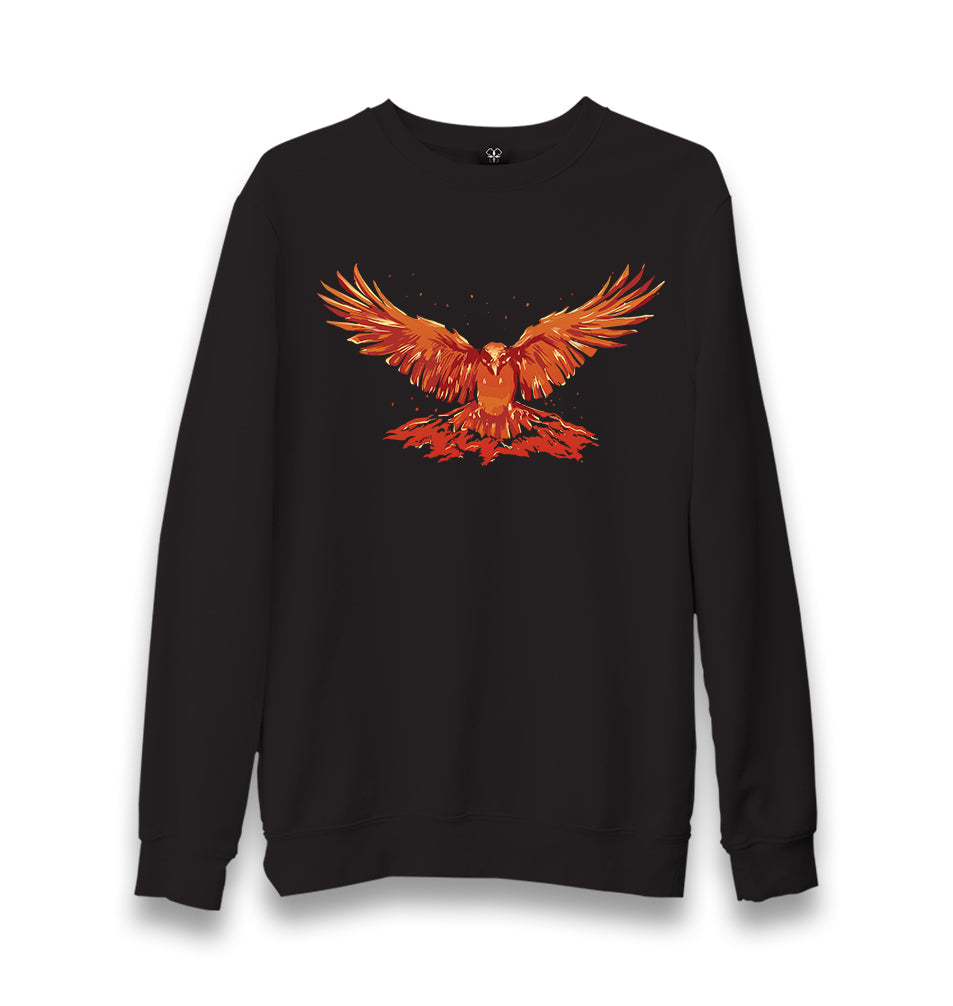 Flying Phoenix Bird Unisex Black Sweatshirt - Premium  from W.E.N.S. WIND - Just 10990! Shop now at W.E.N.S. WIND