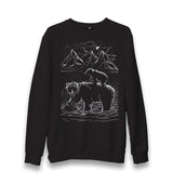 Baby and Parent Bear in the Lake Unisex Black Sweatshirt - Premium  from W.E.N.S. WIND - Just 10990! Shop now at W.E.N.S. WIND