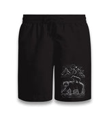 Baby and Parent Bear in the Lake Black Shorts - Premium  from W.E.N.S. WIND - Just 7990! Shop now at W.E.N.S. WIND