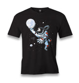 Astronaut Playing Basketball with the Moon Men's Black Tshirt - Premium  from W.E.N.S. WIND - Just 6490! Shop now at W.E.N.S. WIND