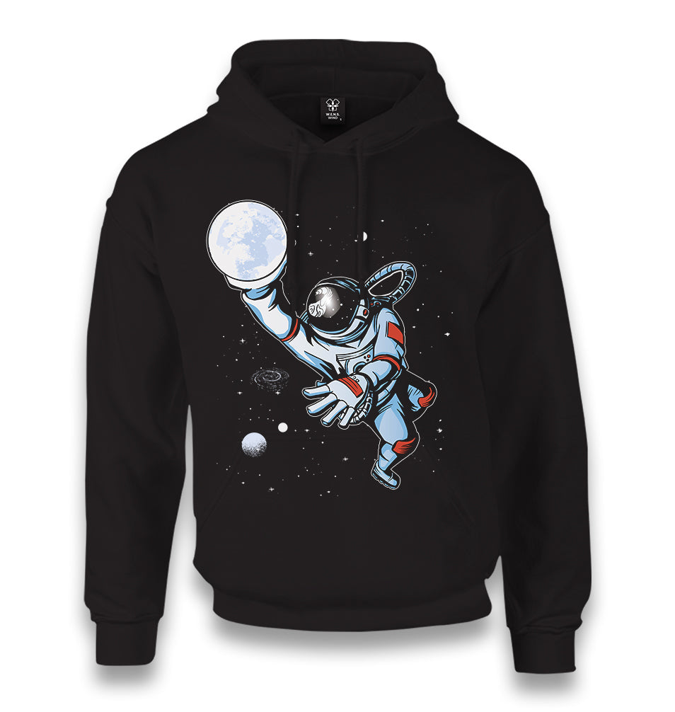 Astronaut Playing Basketball with the Moon Unisex Black Hoodie - Premium  from W.E.N.S. WIND - Just 11990! Shop now at W.E.N.S. WIND