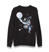 Astronaut Playing Basketball with the Moon Unisex Black Sweatshirt - Premium  from W.E.N.S. WIND - Just 10990! Shop now at W.E.N.S. WIND