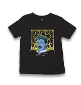 Nicola Tesla with an Electric Kid's Black T-shirt - Premium  from W.E.N.S. WIND - Just 5990! Shop now at W.E.N.S. WIND